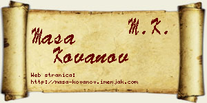 Maša Kovanov vizit kartica